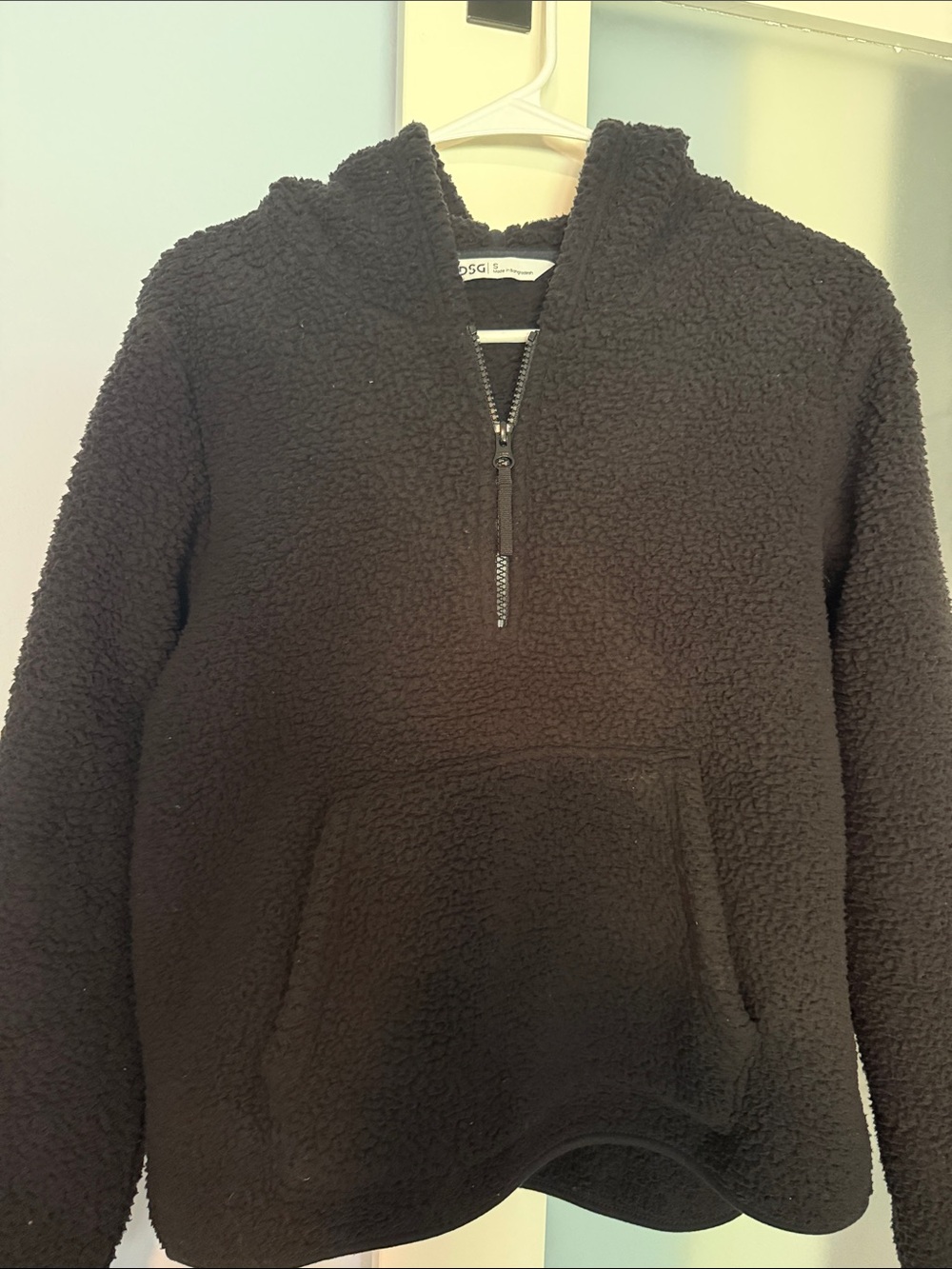 DSG Cozy Black Sherpa Half-Zip Hoodie